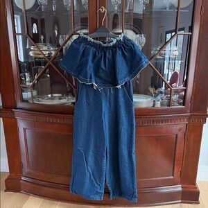 Women's Strapless Denim Jumpsuit